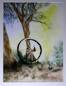 peinture aquarelle paysage campagne