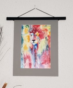 peinture yupo aquarelle animaux lion