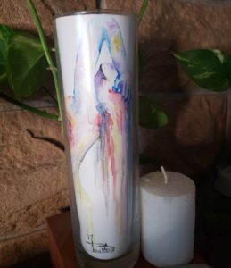 peinture yupo aquarelle femme vase décoration