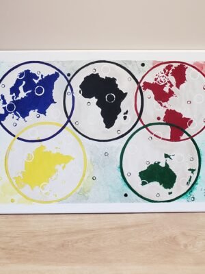 Acrylique - Anneaux olympiques revisites 50x70cm