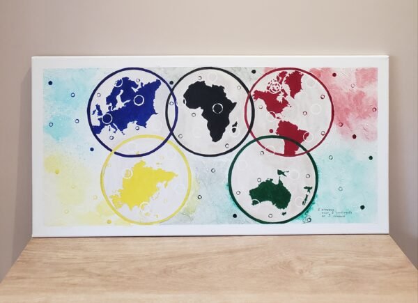 Acrylique - Anneaux olympiques revisites 50x70cm