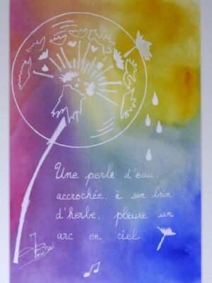 Aquarelle-perle-d'eau-30x40 cm