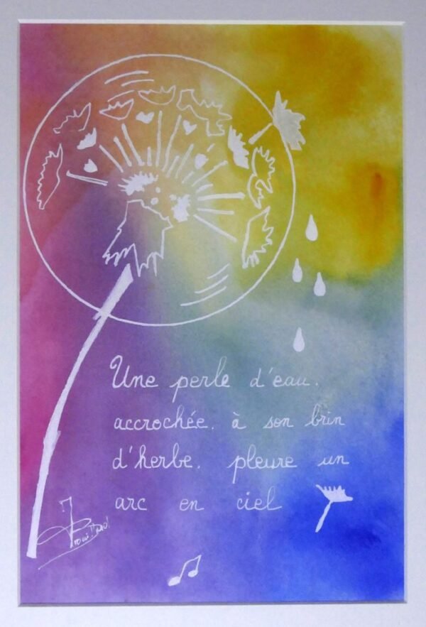 Aquarelle-perle-d'eau-30x40 cm