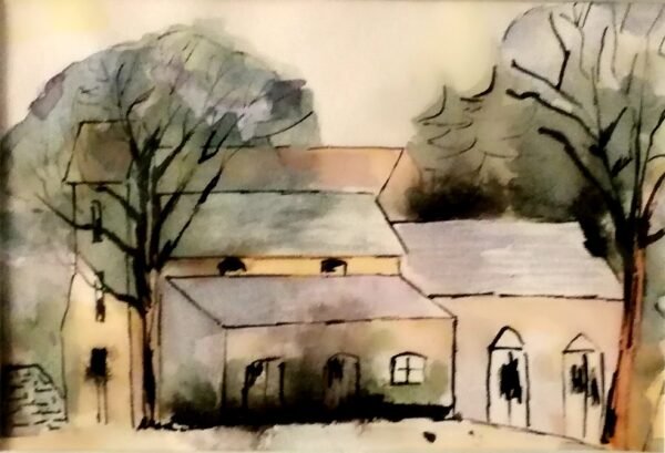 Croquis aquarellé - village 20x25cm Croquis aquarellé - village 20x25cm