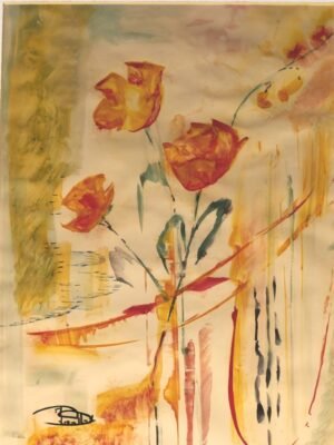 Fleurs modernes- Yupo Aquarellé 40x50cm