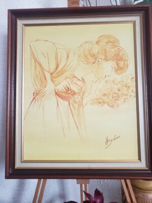 Huile sanguine Femme d'une autre époque- 40x50cm