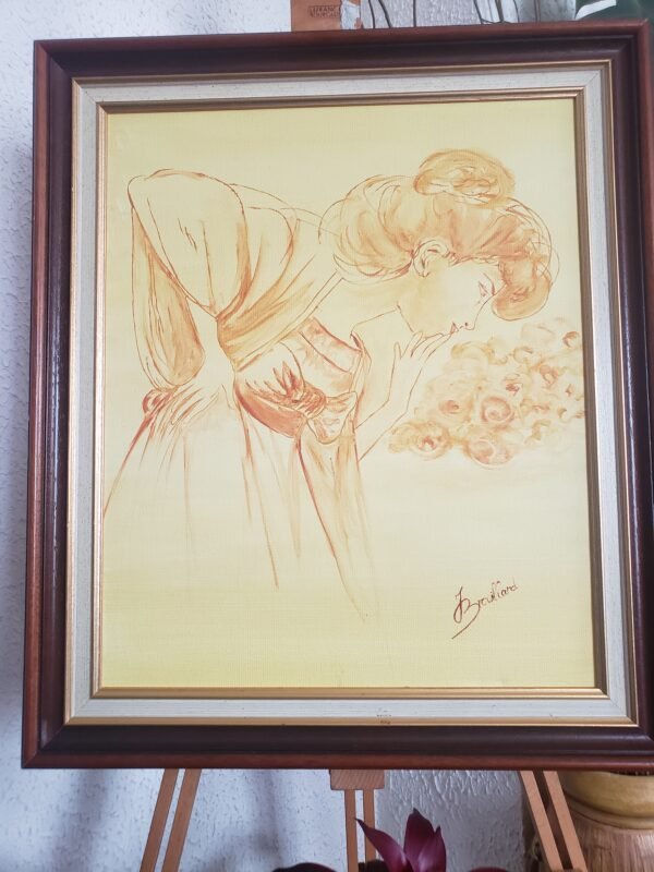 Huile sanguine Femme d'une autre époque- 40x50cm