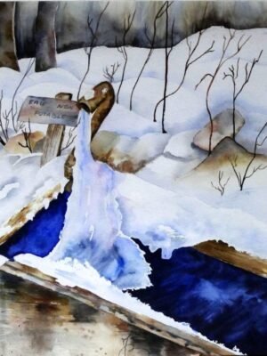 Aquarelle - L'Abreuvoir- 30x40cm