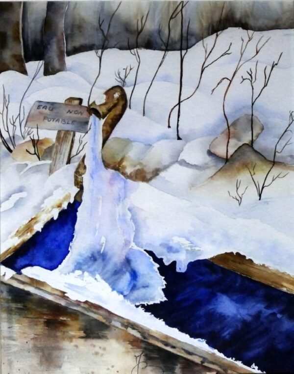 Aquarelle - L'Abreuvoir- 30x40cm