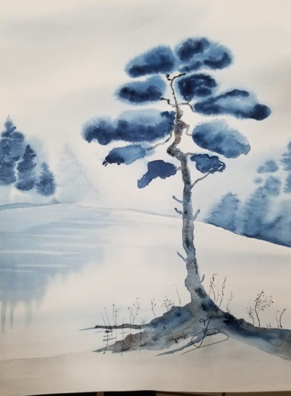 Aquarellel - L'arbre bleu - 30x40cm Aquarelle - L'arbre bleu--30x40cm