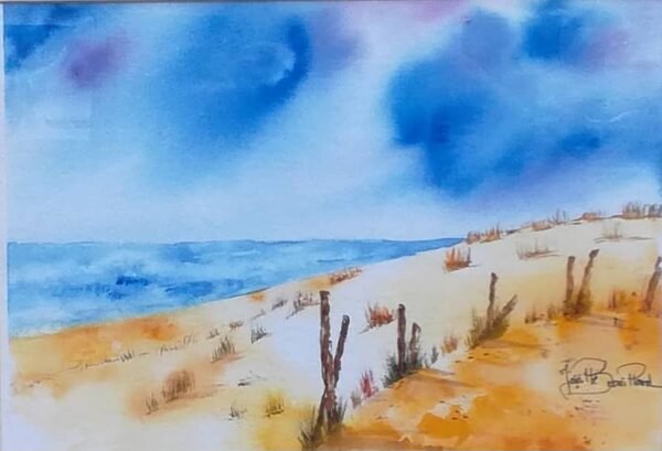 Aquarelle - Le long des Dunes-30x40cm