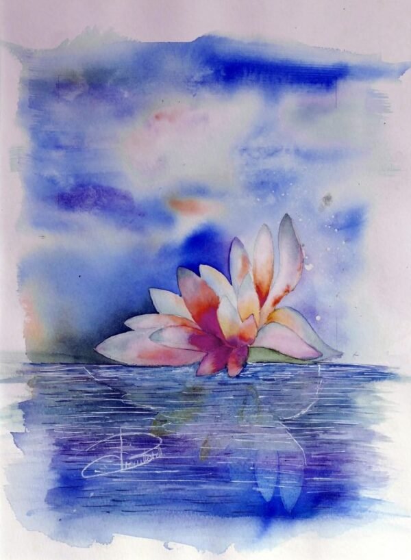 Aquarelle - Nénuphar 40x50cm Aquarelle - Nénuphar 40x50cm