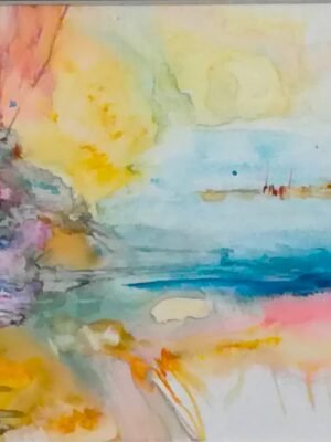 Yupo aquarelle Paysage abstrait 30x40 cm