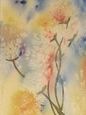 Pissenlits déshabilles par le vent-24x30cm