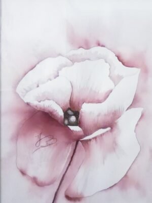 Aquarelle - Rose, dis moi si ton cœur 40x50 cm
