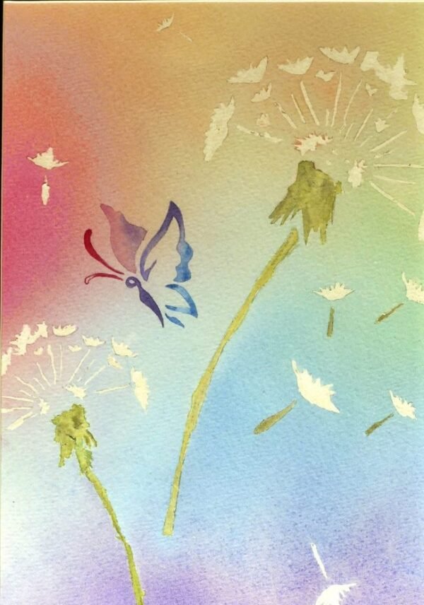 aquarelle - fleurs de pissenlit 30x40cm