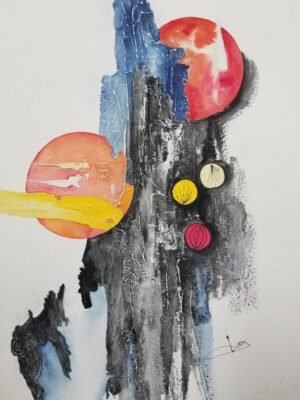 Aquarelle - mondes opposés-30x40cm