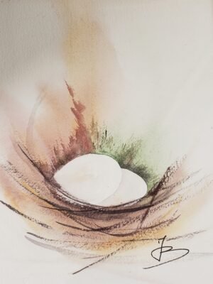aquarelle - nid douillet