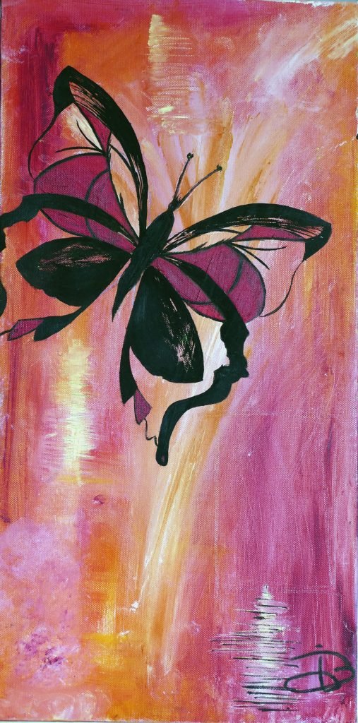 papillon vole 25x50cm
